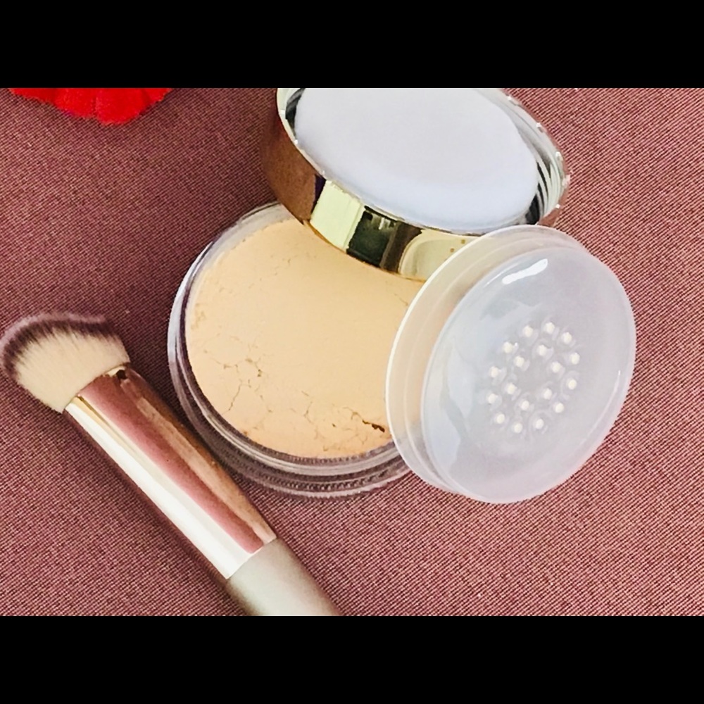 Makeup Brush Long Lasting Mineral Loose Powder 2Pcs Bare Face Cosmetics